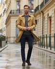 Montclair Tailored Water-Repellent Trench Coat - Khaki