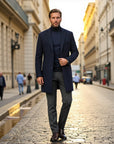 Montclair Wool Blend Formal Overcoat - Black