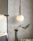 Golden Ball Alabaster Pendant Lamp