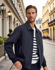 Beaumont Classic Black Bomber Jacket - Navy