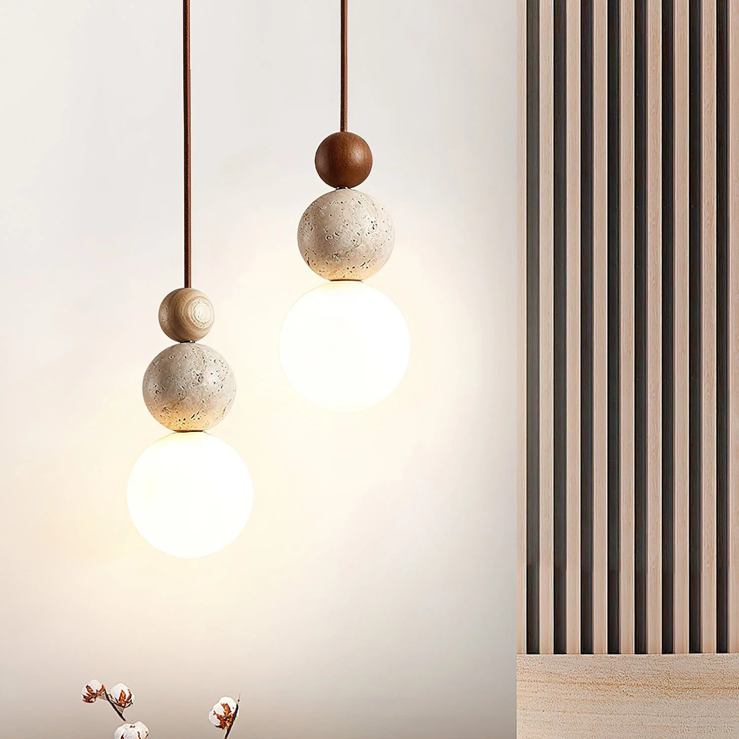 Travertine Duo Pendant Lamp
