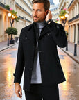 Montreux Wool-Blend Charcoal Insulated Parka - Black