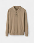 Cambridge Wool Polo Knit Sweater - Brown