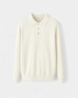 Cambridge Wool Polo Knit Sweater - White