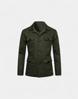 Heritage Linen-Blend Hunting Short Coat - Green
