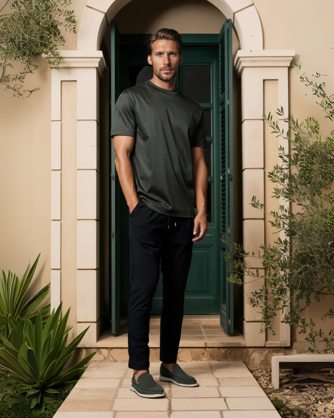 Signature Mercerised Supima T-Shirt – Dark Green