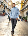 Marceau Textured Lightweight Knit Pullover - Blue