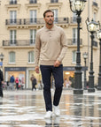 Cambridge Wool Polo Knit Sweater - Brown
