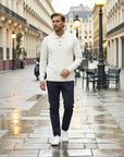 Cambridge Wool Polo Knit Sweater - White