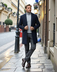 Montclair Wool Blend Formal Overcoat - Navy