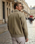 Beaumont Classic Black Bomber Jacket - Khaki
