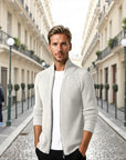 Santorini Zipper Vest Jacket - Milk White