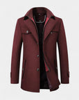 Montreux Wool-Blend Charcoal Insulated Parka - Red