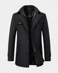 Montreux Wool-Blend Charcoal Insulated Parka - Black