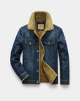 Valmont Winter-Weight Denim Jacket - Dark Blue