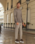 Koszulka z długim rękawem Montalto Slim Fit Taupe - Taupe