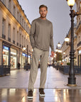 Koszulka z długim rękawem Montalto Slim Fit Taupe - Taupe