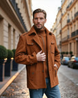 Wool Blend City Tailored Overcoat - Brown