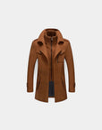 Wool Blend City Tailored Overcoat - Brown