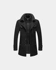Wool Blend City Tailored Overcoat - Black